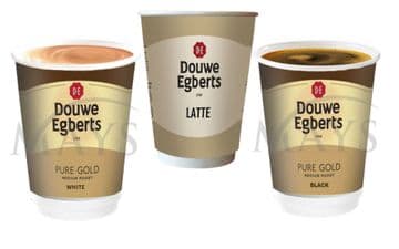 Douwe Egberts 2Go Variety Pack (30 Drinks) 12oz Cups Latte Black White