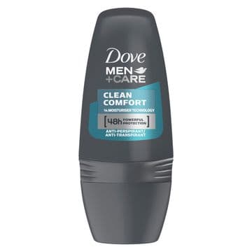 Dove Men+Care Clean Comfort Roll-On 48h Anti-Perspirant Deodorant 50ml - Pack of 6