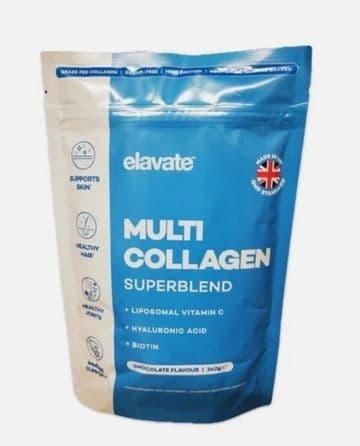 Elavate CHOCOLATE 240g Multi Collagen Superblend Elevate Peptites Protein Powder GENUINE UK STOCK