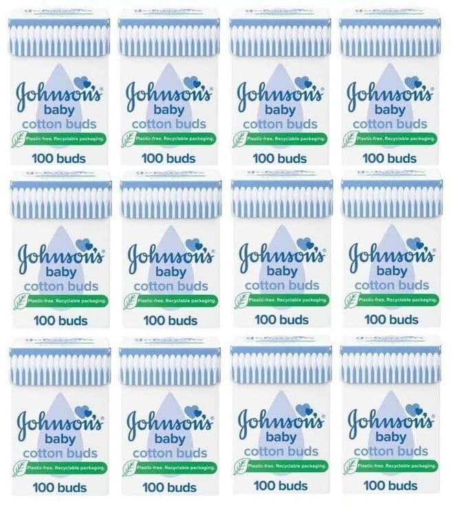 Johnson's Baby Cotton Buds Plastic Free - Pack of 12