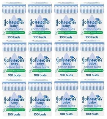 Johnsons Baby Cotton Buds Plastic Free - Pack of 12