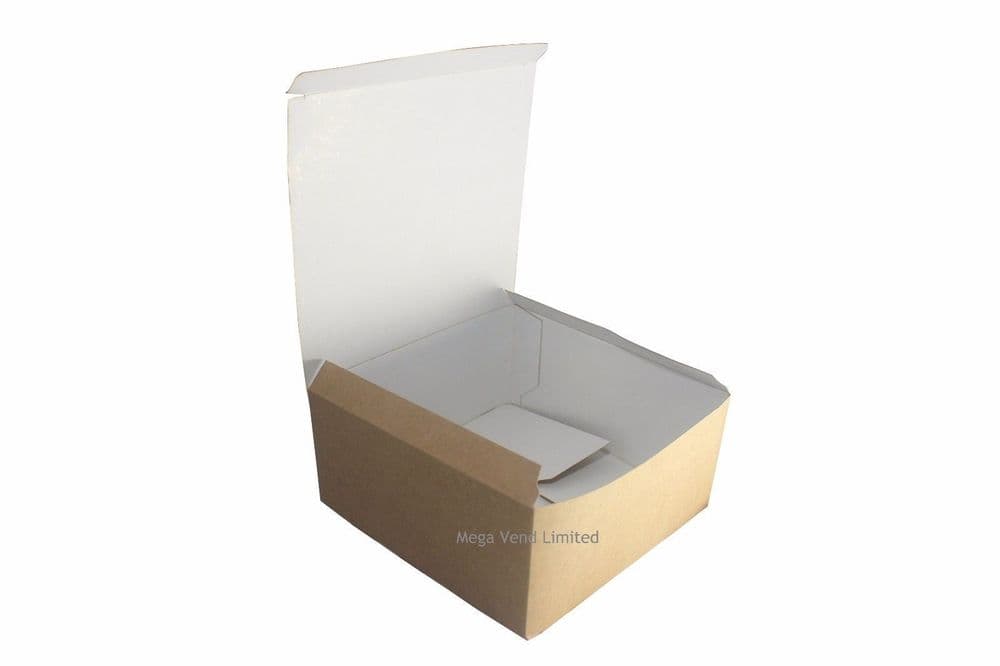 Kraft Buff Disposable Takeaway Cardboard Burger Boxes Fast Food