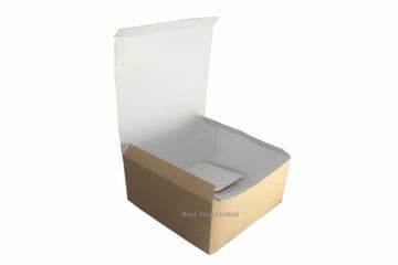 Kraft Buff Disposable Takeaway Cardboard Burger Boxes Fast Food Packaging BBQ