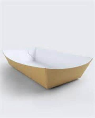 Kraft Buff Disposable Takeaway Cardboard Medium Meal Tray Fast Food Packaging