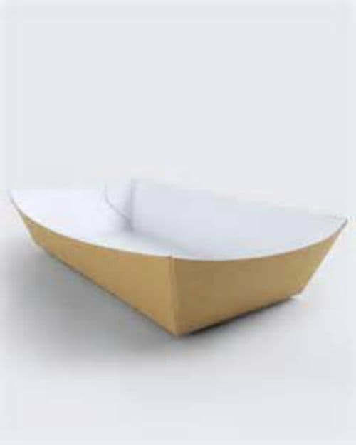 Kraft Buff Disposable Takeaway Cardboard Medium Meal Tray Fast Food Packaging