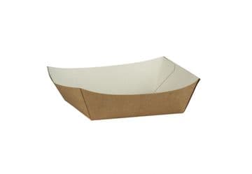 Kraft Buff Disposable Takeaway Cardboard Square 5" Burger Tray Box Fast Food