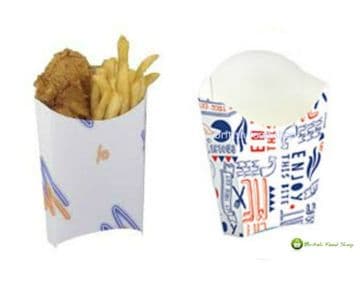 Large 7oz Disposable Takeaway Cardboard Chip Scoop Boxes - Fast Food Packaging
