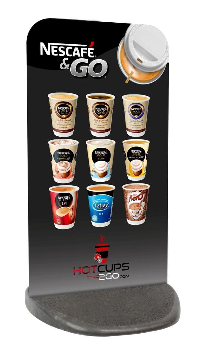 Nescafe &Go 2Go Coffee Hot Drinks Shop Cafe Petrol St Pavement Advertising Sign