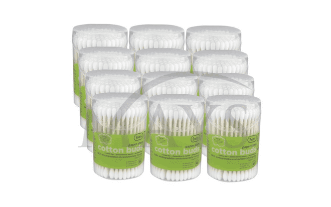 Pretty Paper Stem Cotton Buds - Pack of 12 Tubs