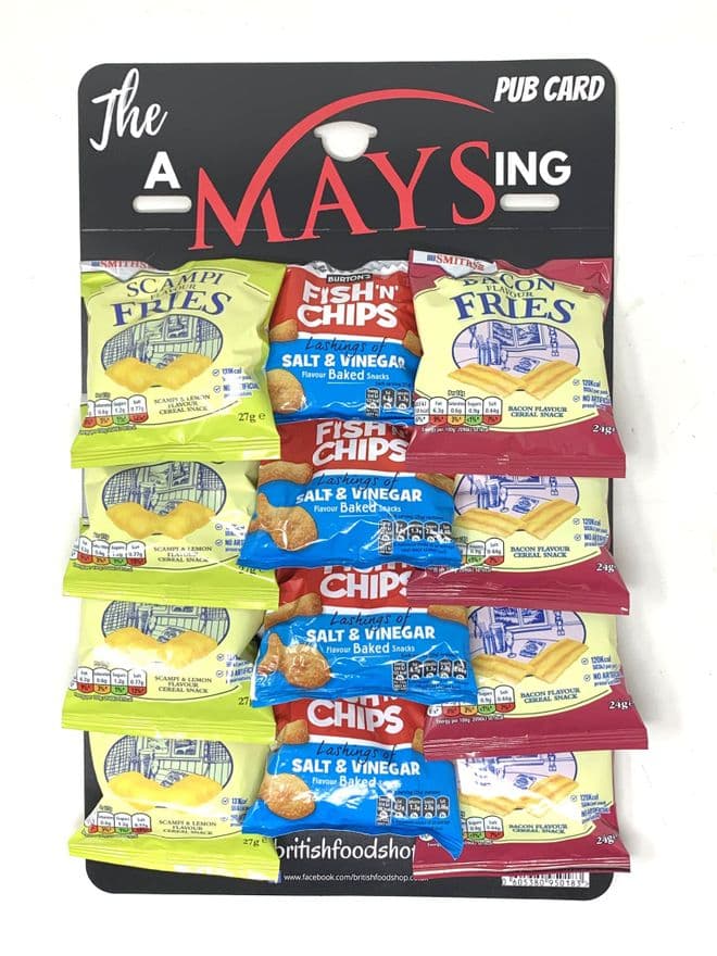 Scampi & Bacon Fries & Burtons Fish n Chips on 'The AMaysing' 12 Pack Pub Card