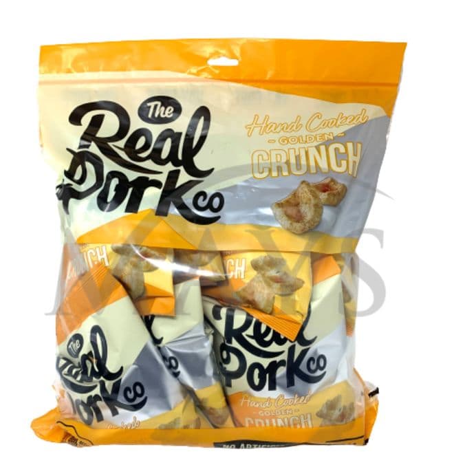 The Real Pork Hand-Cooked Golden Crunch Scratchings 10 x 30g Pub Snack