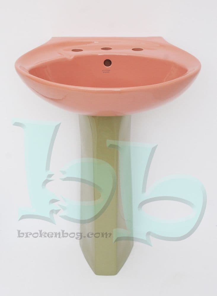 Armitage Shanks Kensington basin & pedestal in "Pompocado" Pick 'n' Mix colour combination