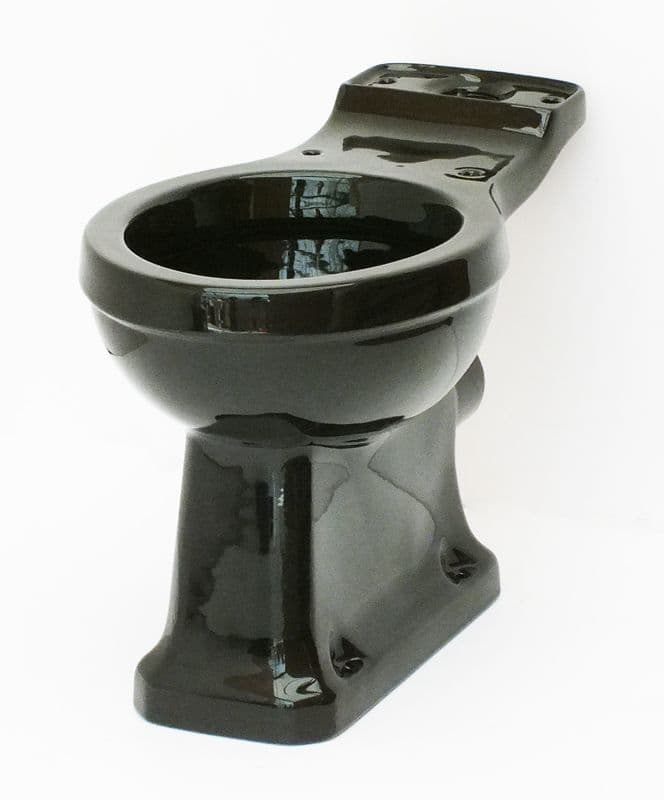 Black Edwardian / Art Deco Toilet Pan (WC) Close-Coupled