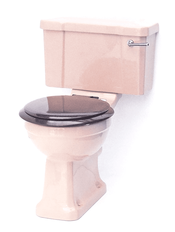 Coral Pink Edwardian/Art Deco Toilet Pan and Cistern Close-Coupled