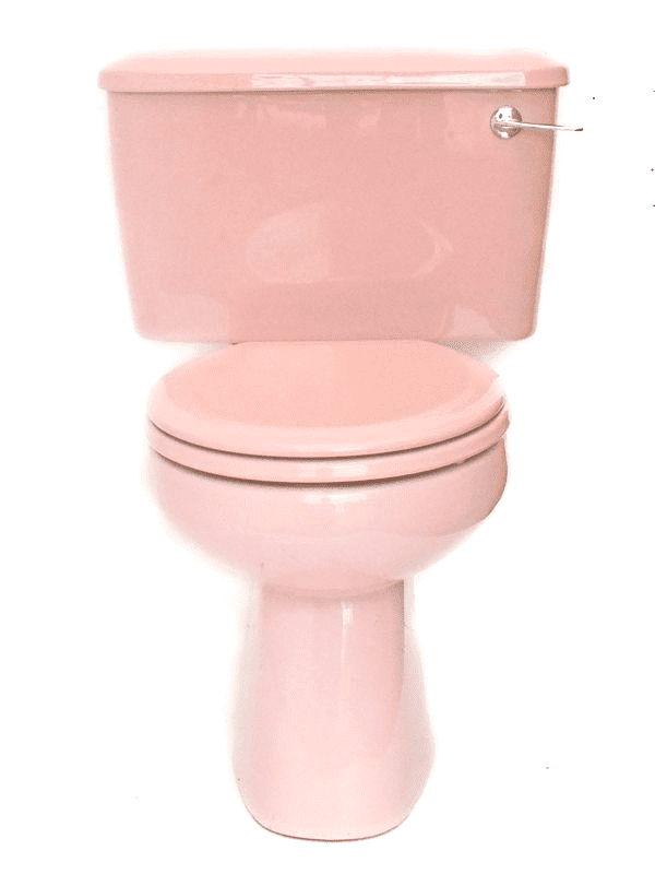 Coral Pink Toilet Pan and Cistern Close-Coupled