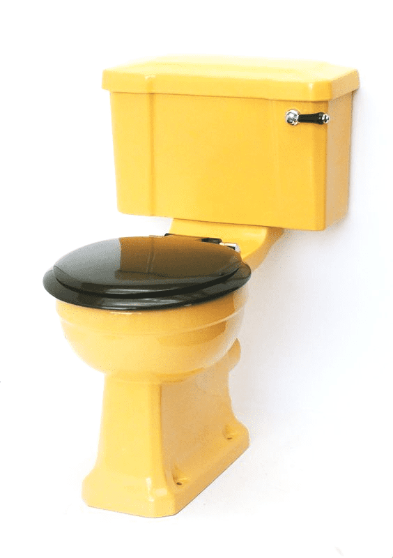 Harvest Gold Edwardian/Art Deco Toilet Pan and Cistern Close-Coupled