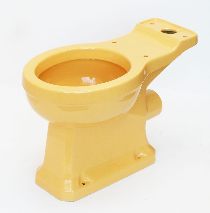 Harvest Gold Edwardian/Art Deco Toilet Pan (WC) Close-Coupled