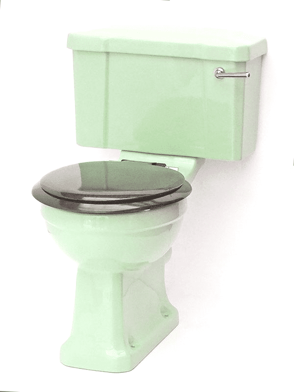 Light Green Edwardian/Art Deco Toilet Pan and Cistern Close-Coupled