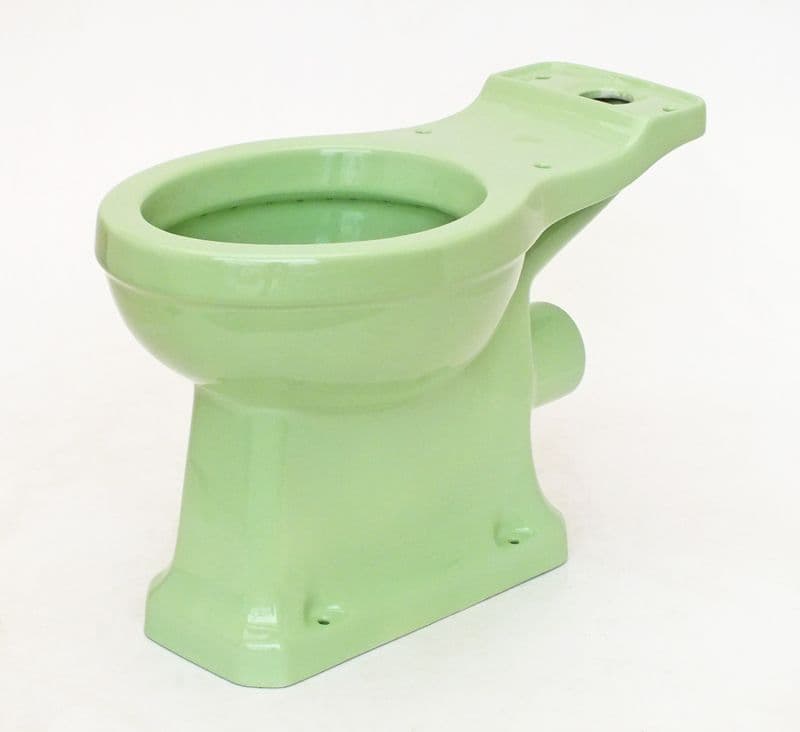 Light Green Edwardian/Art Deco Toilet Pan (WC) Close-Coupled