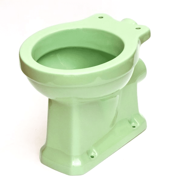 Light Green Edwardian/Art Deco Toilet Pan (WC) Low/High-Level