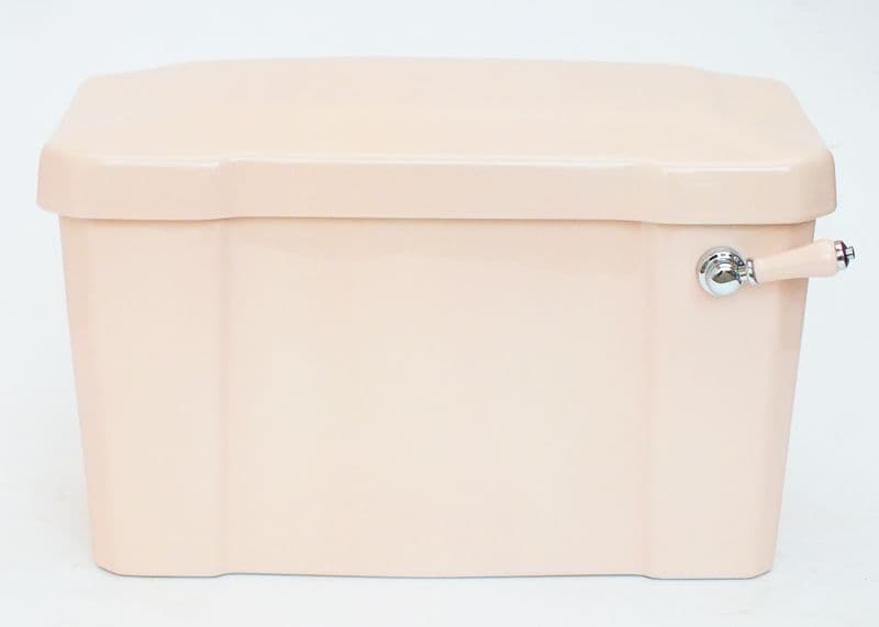Peach Edwardian / Art Deco Toilet Cistern Bottom Inlet