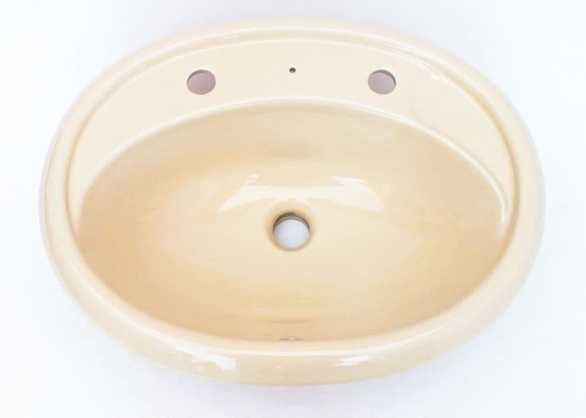 Peach Oval Inset Vanity Basin / Sink 2TH