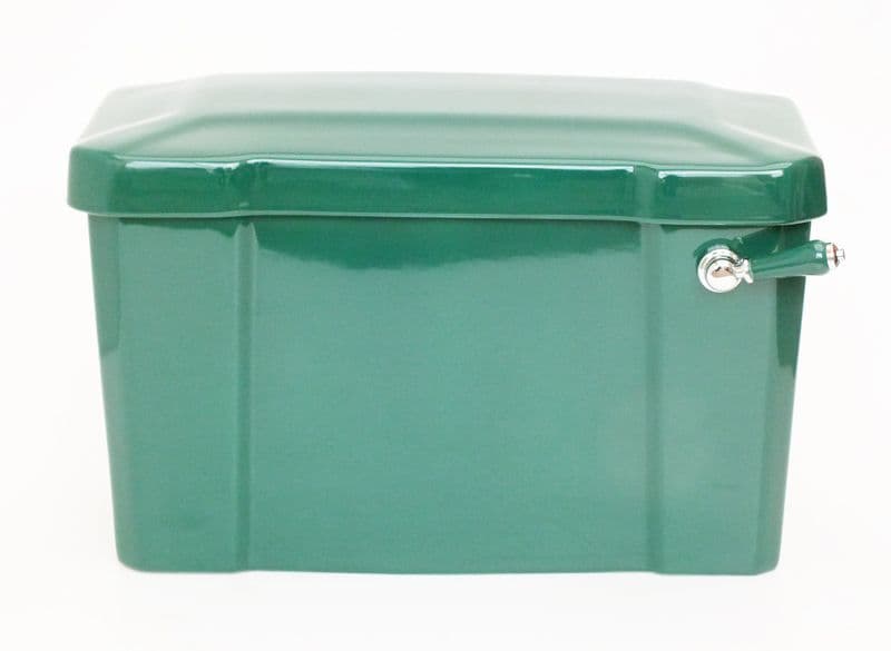 Penthouse Green Edwardian / Art Deco Toilet Cistern Bottom Inlet