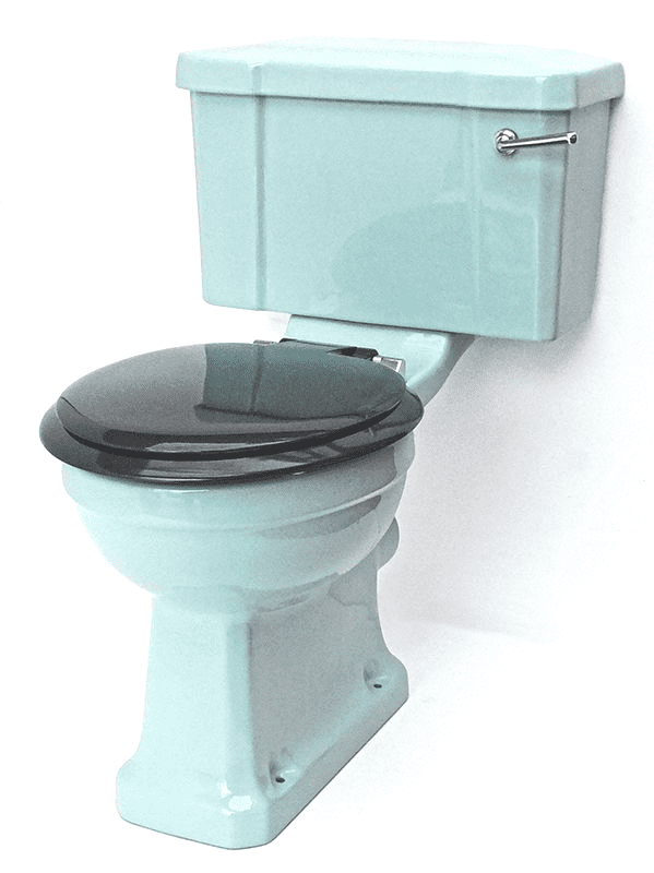 Regency Blue Edwardian/Art Deco Toilet Pan and Cistern Close-Coupled