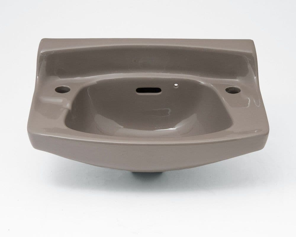 Sable (Brown) Armitage Shanks Dorex MkI with upstand 46cm 2TH Cloakroom Basin / Sink