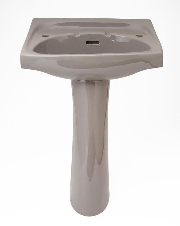 Sable (Brown) Armitage Shanks Royalex 56cm 2TH Basin / Sink and Pedestal
