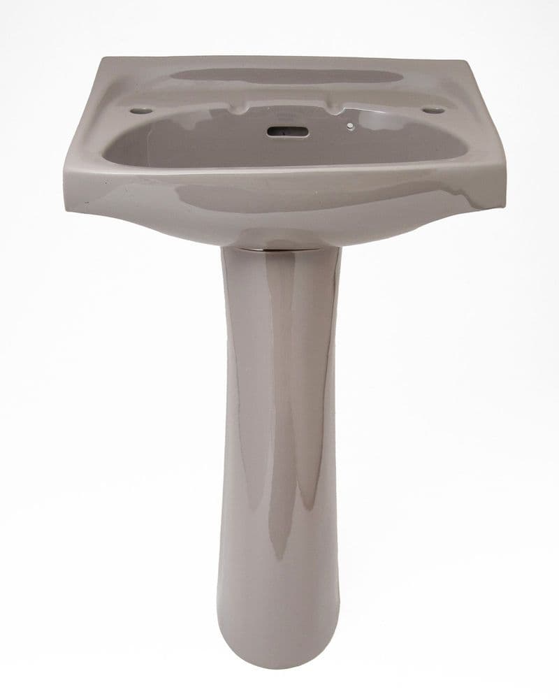 Sable (Brown) Armitage Shanks Royalex 56cm 2TH Basin / Sink and Pedestal