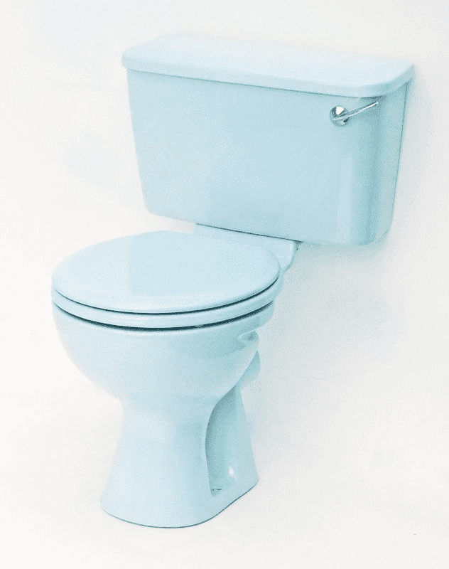 Sky Blue Toilet Pan and Cistern Close-Coupled