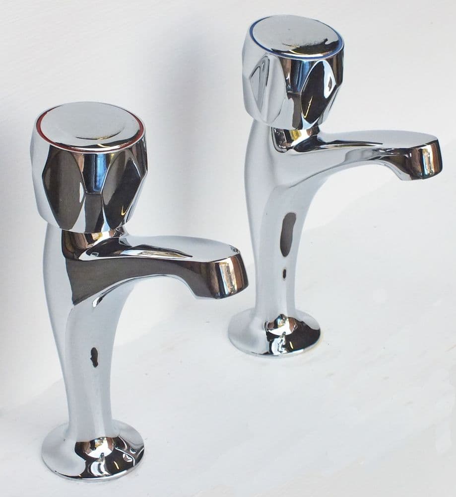 Solo contract high neck Chrome kitchen sink pillar taps
