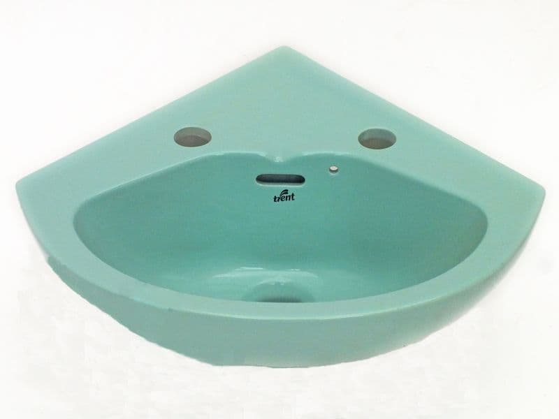 Turquoise Trent Angular 2TH Corner Basin / Sink