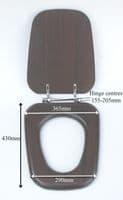 Twyfords Debut toilet seat, lid & hinges in Mahogany finish (other finishes available)