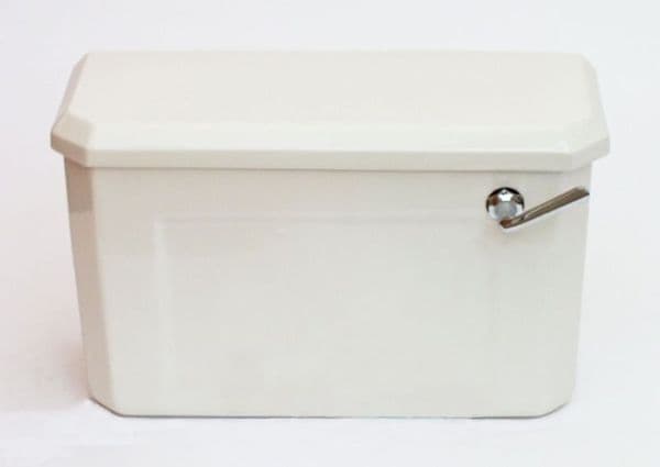 Vintage Alfred Johnsons 1950's Cut Corner Low Level Toilet Cistern (SISO) White