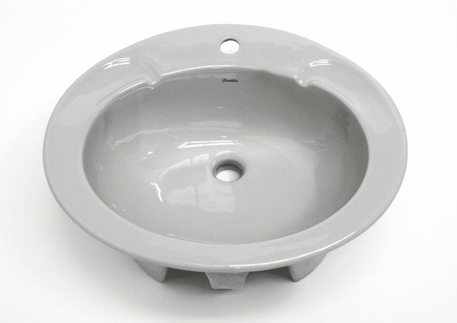 Whisper Grey Castillia Large Oval Inset Vanity Basin / Sink 1TH or 2TH