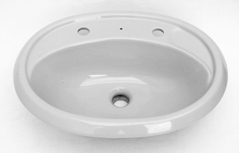 Whisper Grey Oval Inset Vanity Basin / Sink 2TH