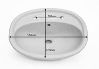 Whisper Grey / Platinum Twyford Vista Semi-Recessed 2TH Vanity Basin