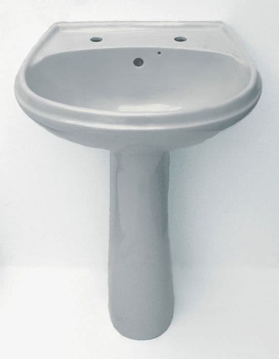 Whisper Grey Senesi Balsana 1TH  Basin / Sink & Pedestal