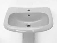 Whisper Grey Senesi Pienza 58cm 1TH Basin / Sink & Pedestal