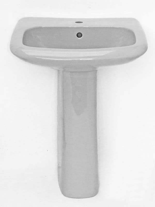 Whisper Grey Senesi Pienza 58cm 1TH Basin / Sink & Pedestal