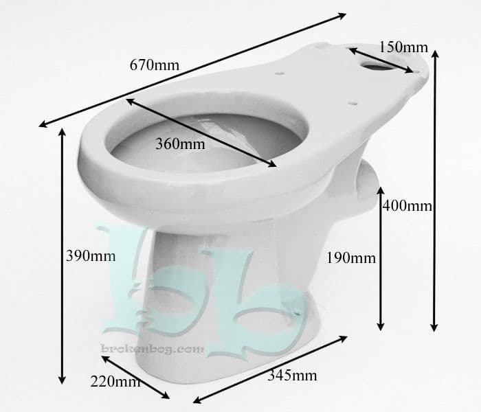 Whisper Grey Toilet Pan WC CloseCoupled Old Style