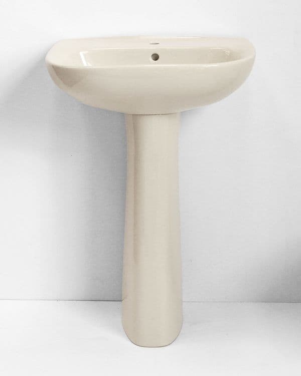 Whisper Peach 56cm basin  / sink and pedestal