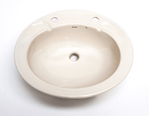 Whisper Peach Castillia Large Oval Inset Vanity Basin / Sink 1TH or 2TH