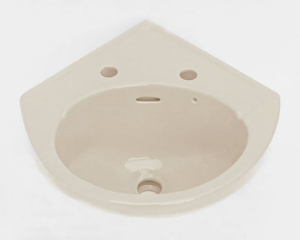 Whisper Peach Ideal Standard Angle 2TH Corner Basin / Sink