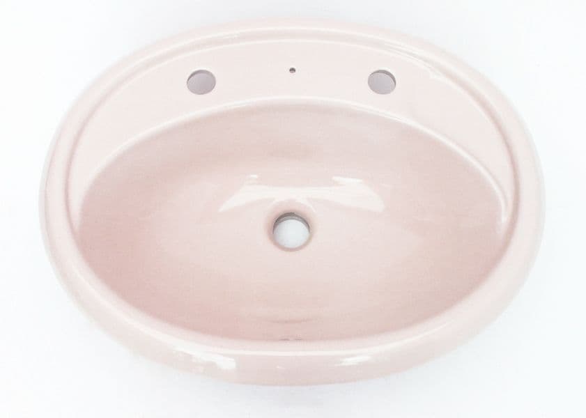 Whisper Pink Oval Inset Vanity Basin / Sink 2TH