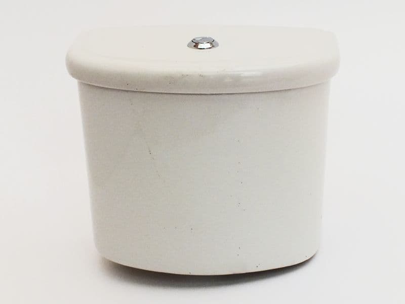 White Camargue Push Button Toilet Cistern Bottom Inlet (BIBO)