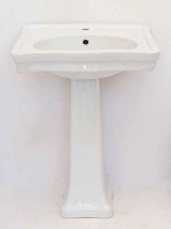 White Cesame Belle Epoque 1TH Basin / Sink & Pedestal