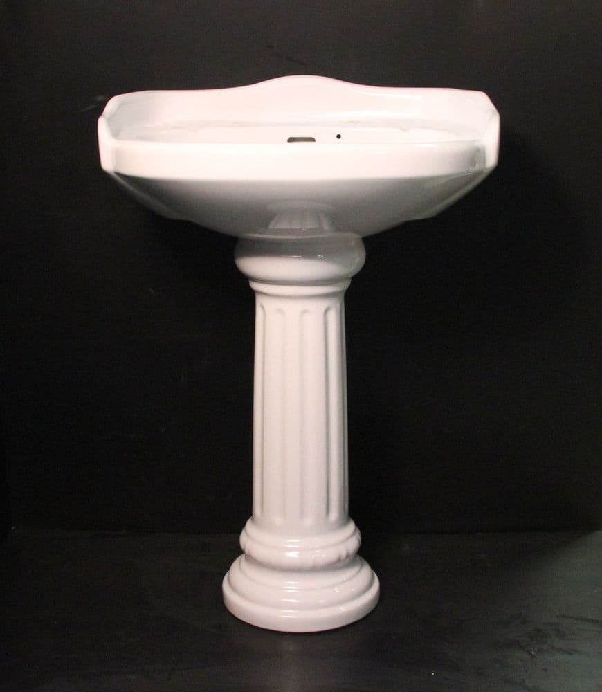 White Durham by Shires Basin / Sink & Pedestal Sanitana Colonial Replacement